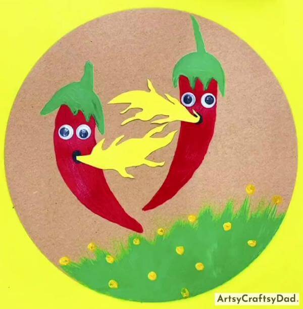 Creative Red Chilly Drawing Art for Kids 