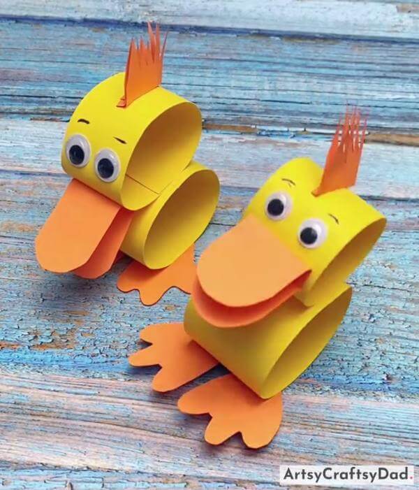 Cute Paper Duck Craft For Kids