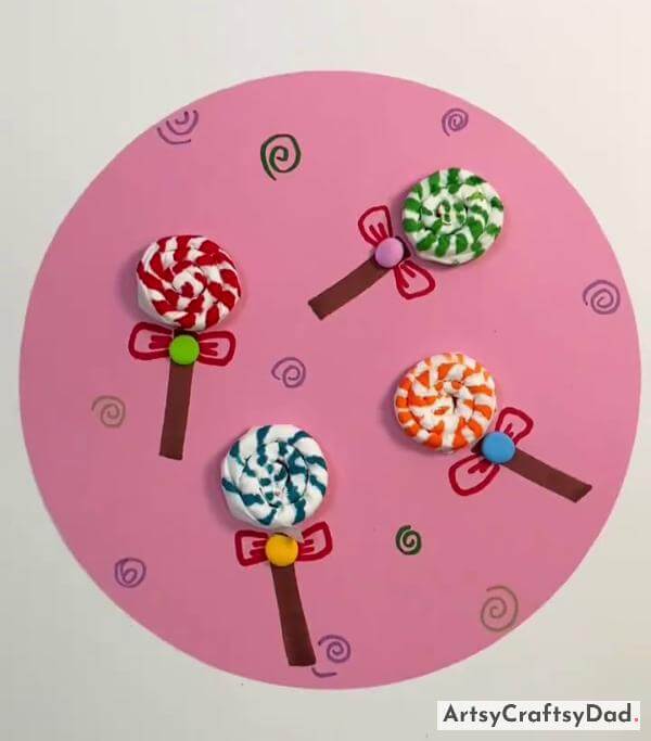 Delicious Candy Craft Idea for Children using Clay 