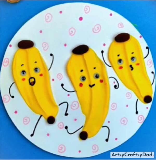 DIY Dancing Bananas Clay Craft Idea for Kids 