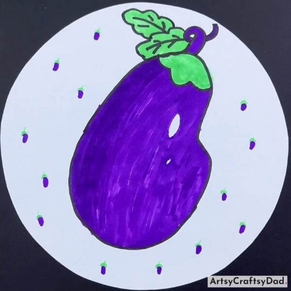 Easy To Make Brinjal Drawing For Toddlers 