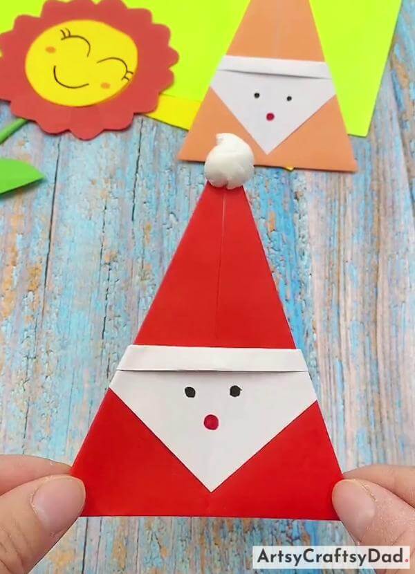 Easy To Make Origami Santa Claus Paper Craft For Kids