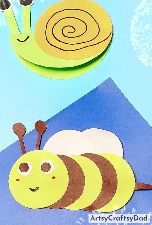 Easy To Make Paper Snail And Bee Craft Idea For Kids