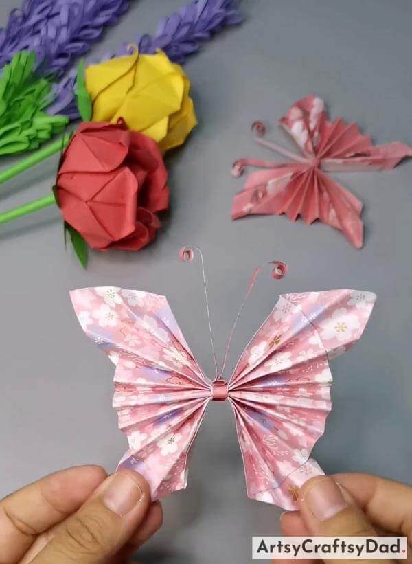 Elegant Origami Paper Butterfly Craft Idea for Children 