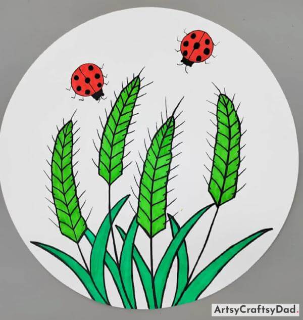 Handmade Wheat grain Painting Art for Kids 