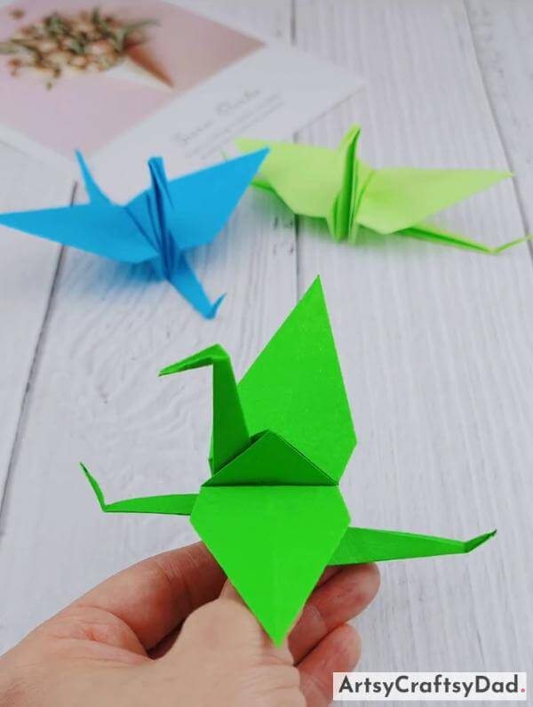 Origami Paper Crane Craft Idea for Kids 