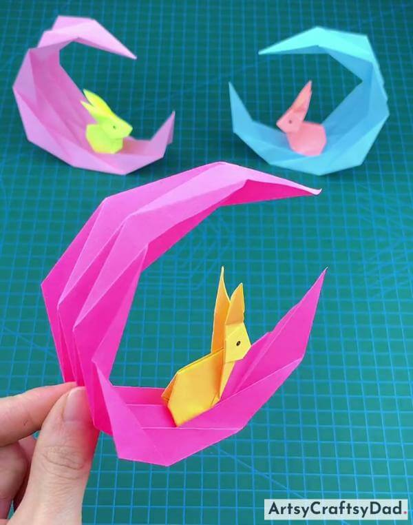 Rabbit on Moon - Origami Paper Craft Idea for Elder Ones 
