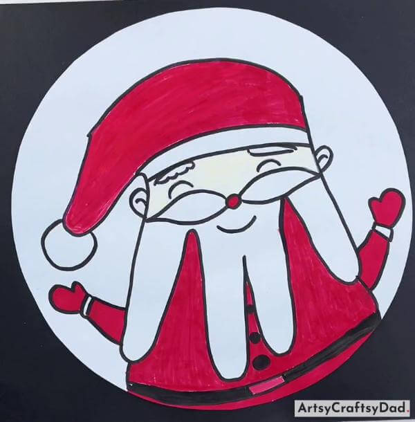 Simple Santa Circle Painting for Toddlers 