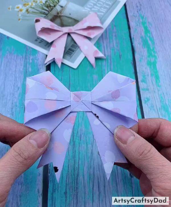 Simple to Make Origami Paper Bow Craft Idea for Younger Ones