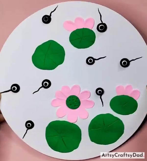 Simple to Make Tadpole & Lotus Clay Craft Idea for Kids 