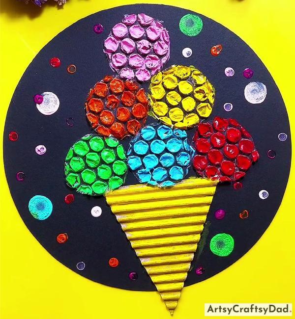 Beautiful Bubble Colorful Ice Cream Craft For Kids