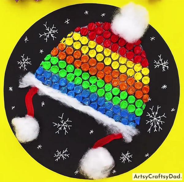 DIY Bubble Winter Cap Craft For Kids