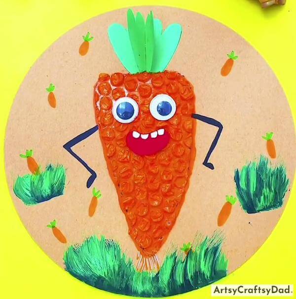 Fun To Make Bubble Carrot Face Craft For Toddler