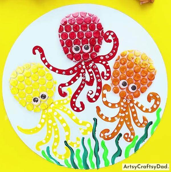 Homemade Bubble Octopus Craft Art For Kids
