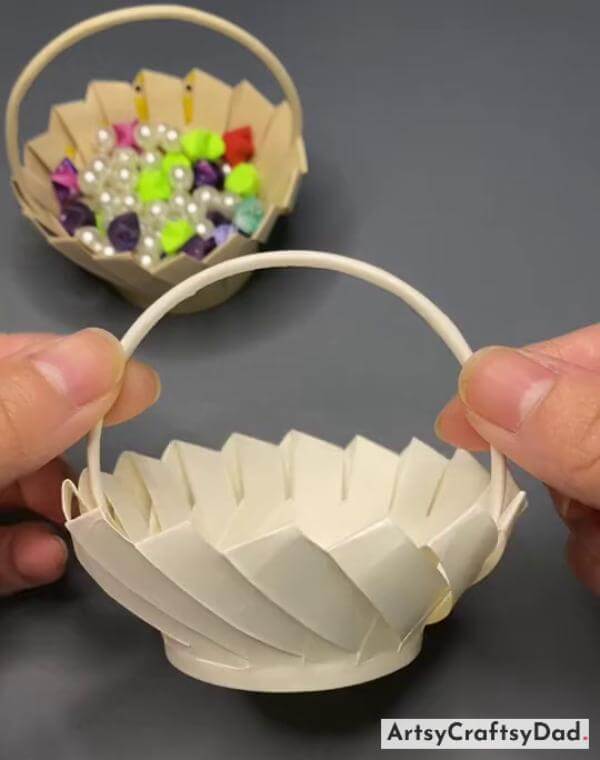 A Cute Origami Basket Craft For Children