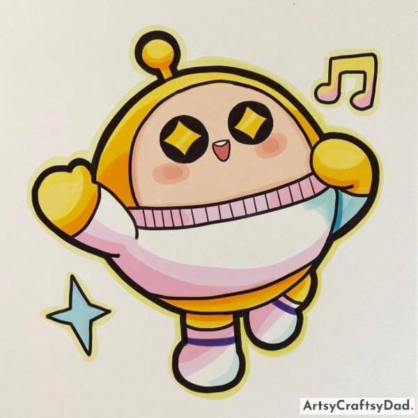 A Funny Egg Party Cartoon Character For Children