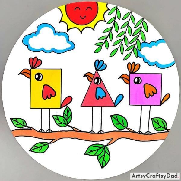 Adorable Different Shape Puppet Drawing Art For Kids