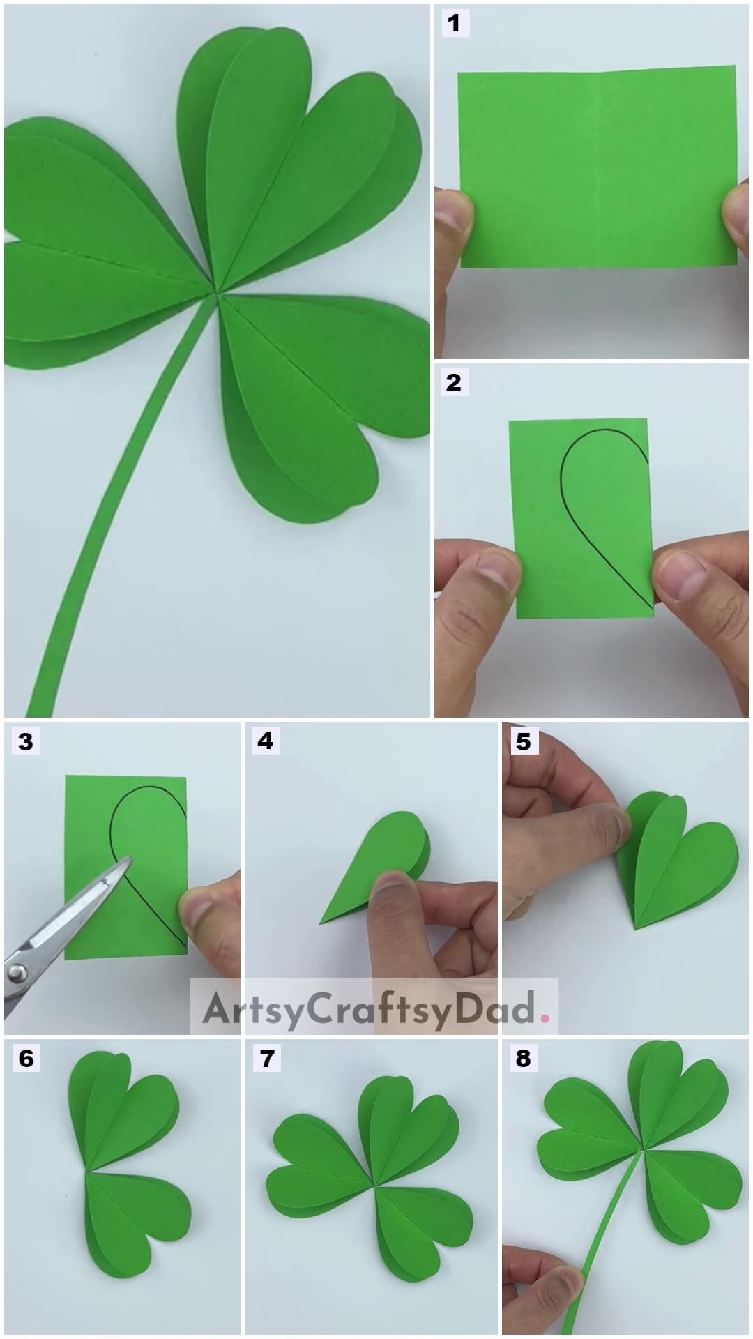 Amazing Shamrock Clover Leaf Paper Craft Tutorial For Kids