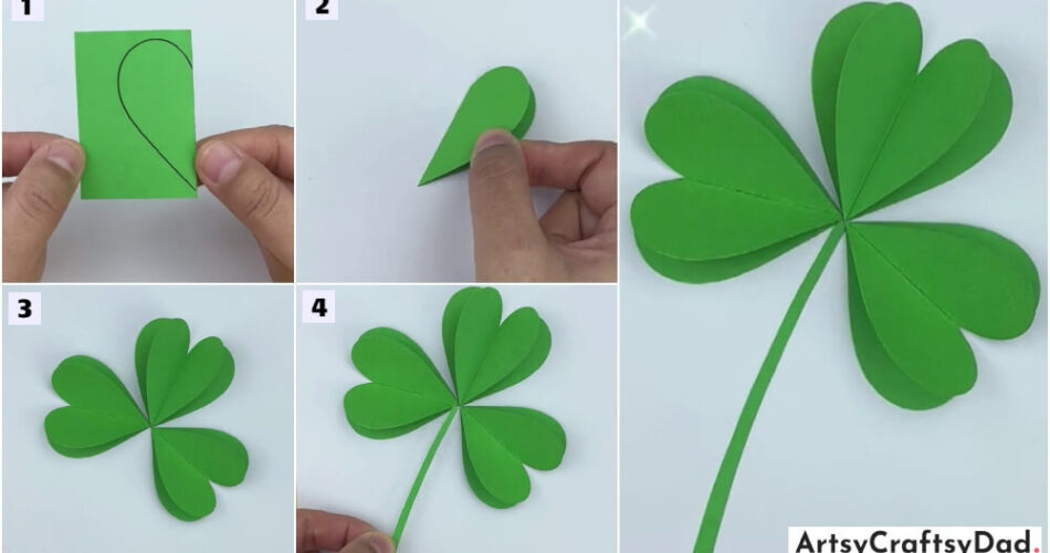 Amazing Shamrock Clover Leaf Paper Craft Tutorial For Kids