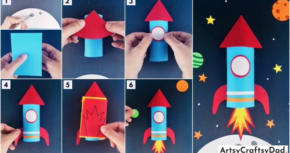 Awesome Cardboard Roll & Paper Rocket Craft Tutorial For Kids