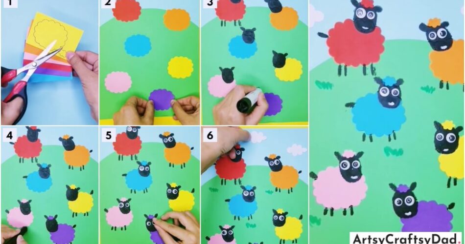 Awesome Colorful Paper Sheep Craft Tutorial For Kids