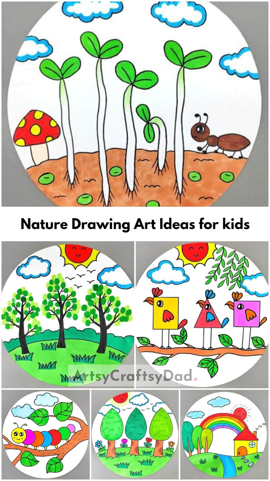 Awesome Nature Drawing Art Ideas for kids