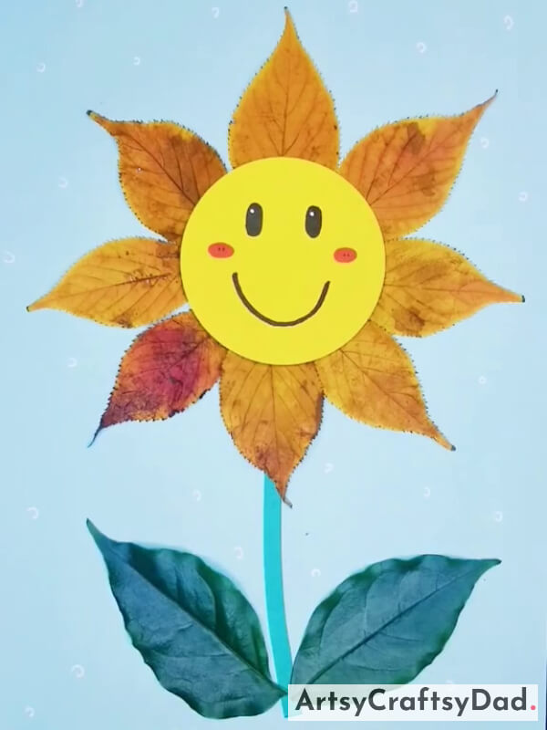 Congratulations! Your Awesome Paper Leaves Sunflower Craft Is Ready.