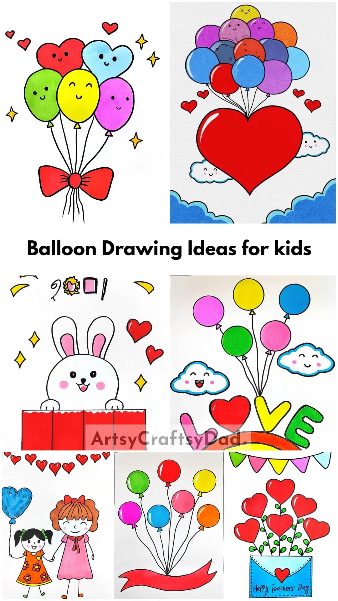 Beautiful Birthday & Balloon Drawing Ideas for kids