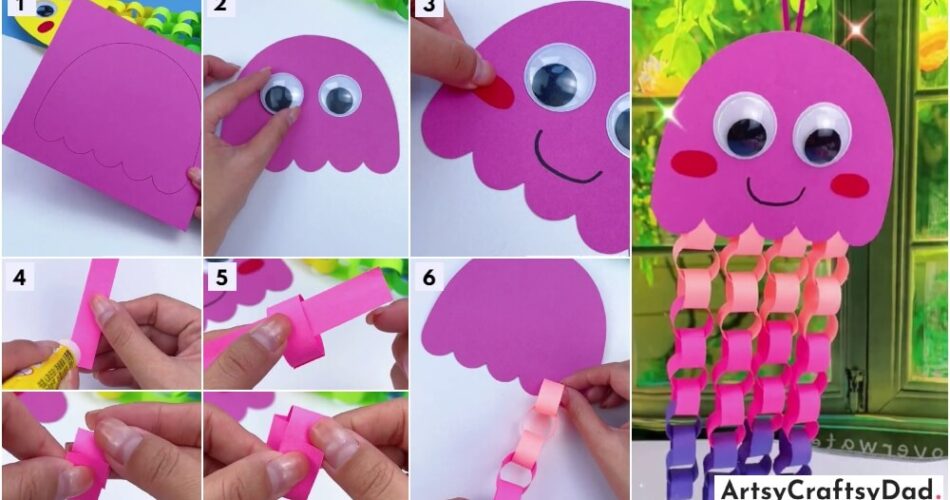 Beautiful Jellyfish Hanging Paper Craft Tutorial For Kids