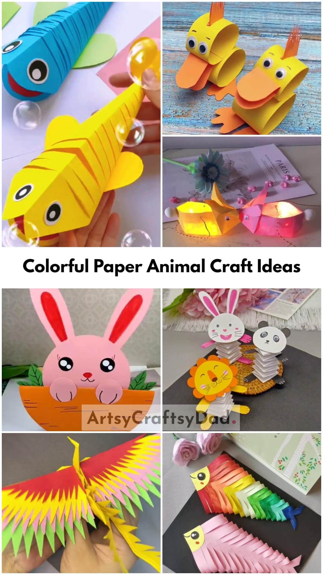 Colorful Paper Animal Craft Ideas for Children