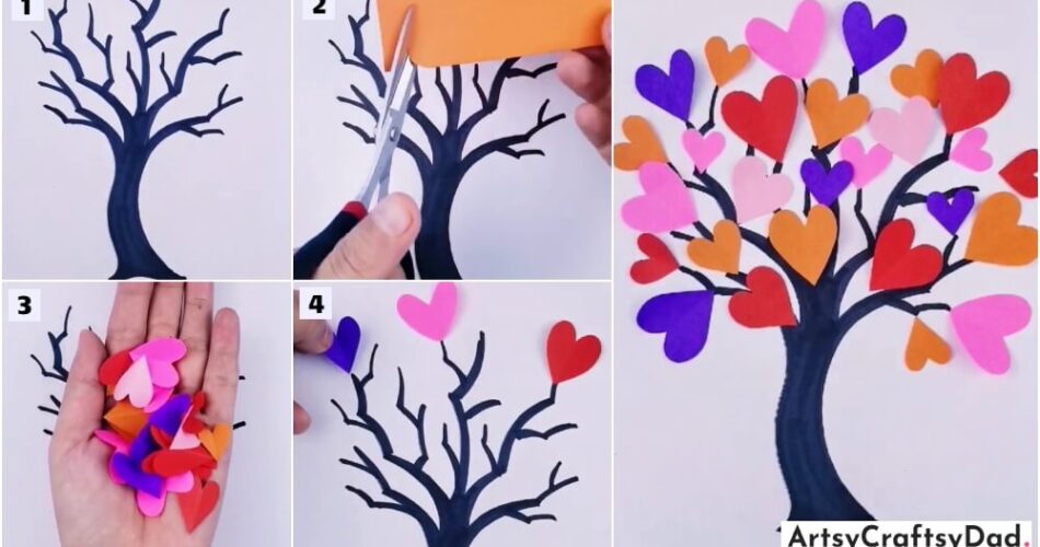 Colorful Paper Tree Step By Step Tutorial for kids