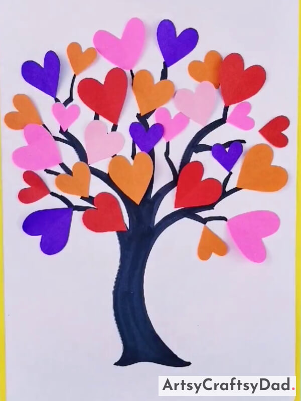 Congratulations! Your Colorful Paper Tree Craft Is Ready.