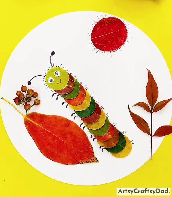 Creative Fall Leaves Caterpillar Craft for Kids 