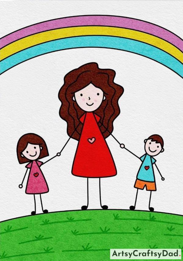 Creative Mothers Day Drawing Art Ideas For Kids