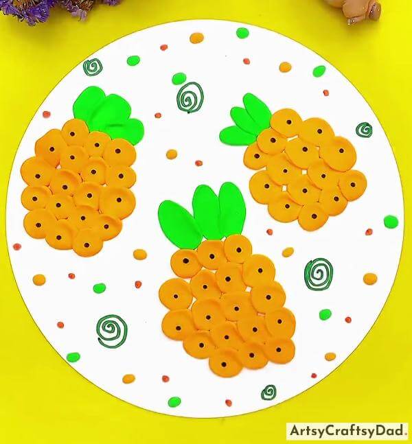 Decorative Clay Pineapple Craft for Kids 