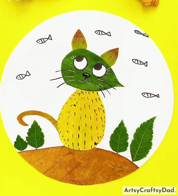 DIY Leaf Cat Craft Ideas for Toddler 