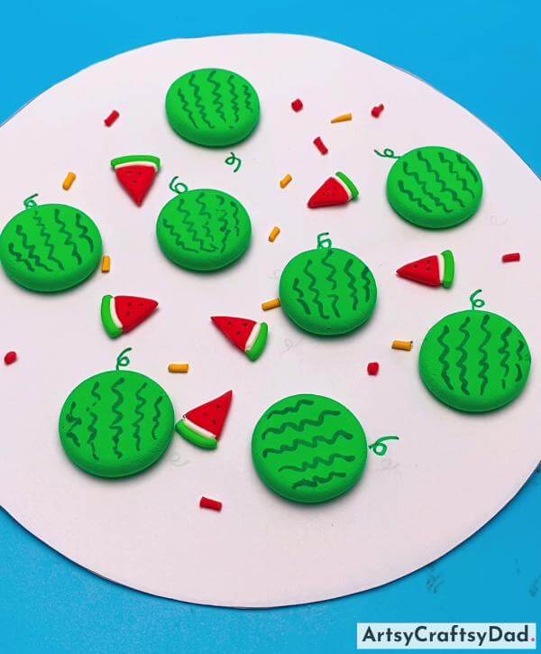 Easy Clay Watermelon Slice Craft for Kids 