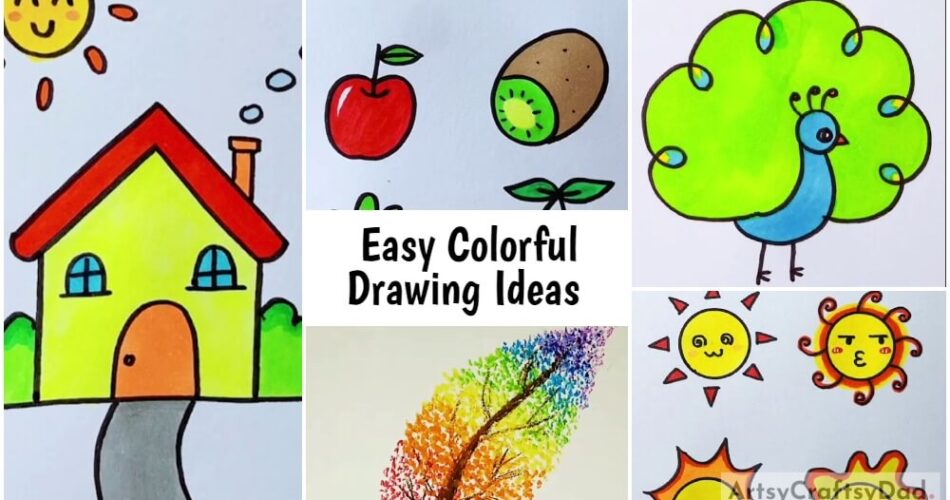 Easy Colorful Drawing Ideas for Kids