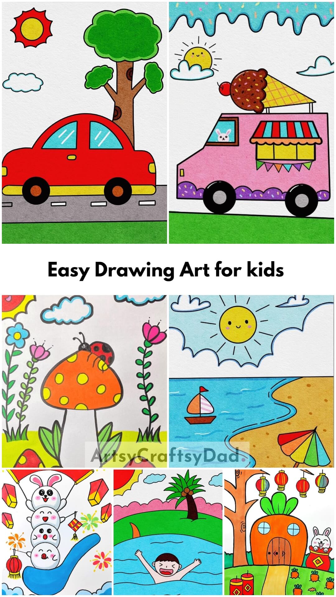 Easy Drawing Art for kids at home