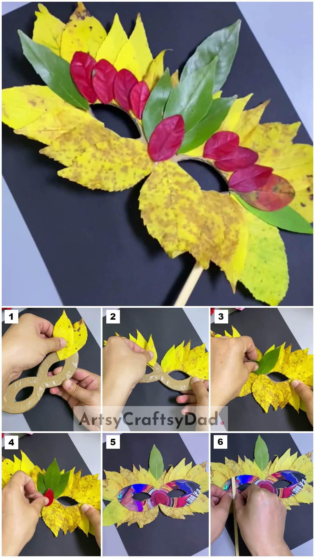 Easy Fall Leaf Face Mask Craft Tutorial for Kids