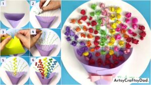 Flower Bouquet: Paper Craft Tutorial Step by Step