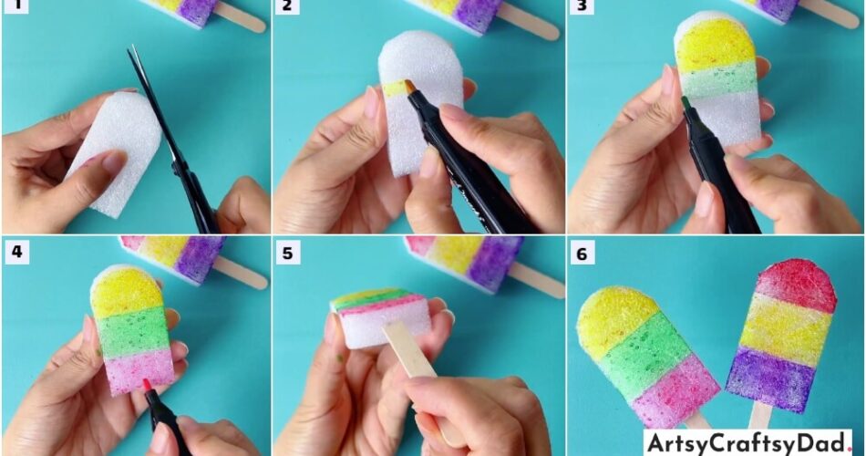 Foam Ice Cream Stick Craft- Easy Tutorial For Kids