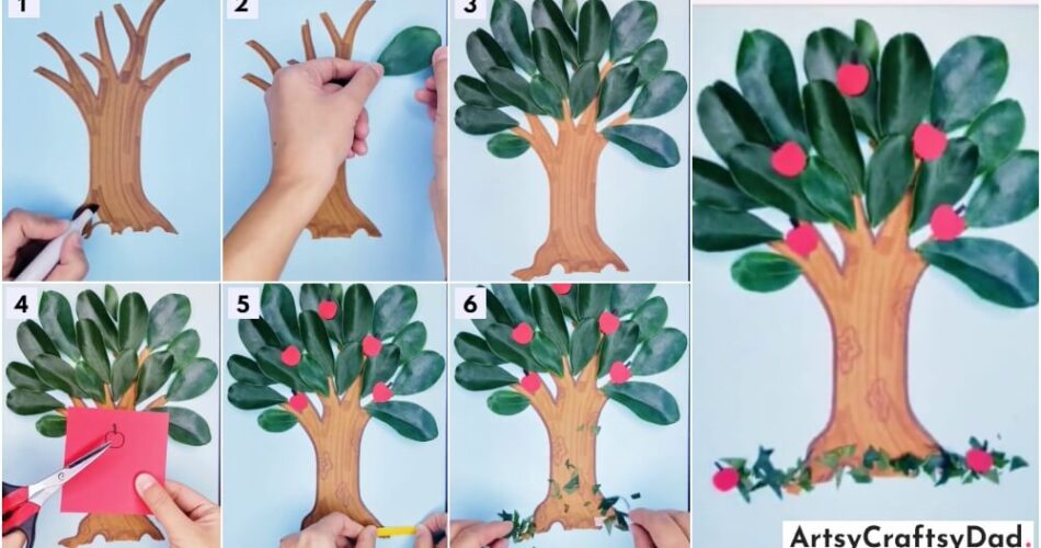 Glowing Tree Leaves Craft Step By Step Tutorial For Kids