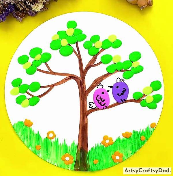 Handmade Clay Tree Garden Craft for Toddler 