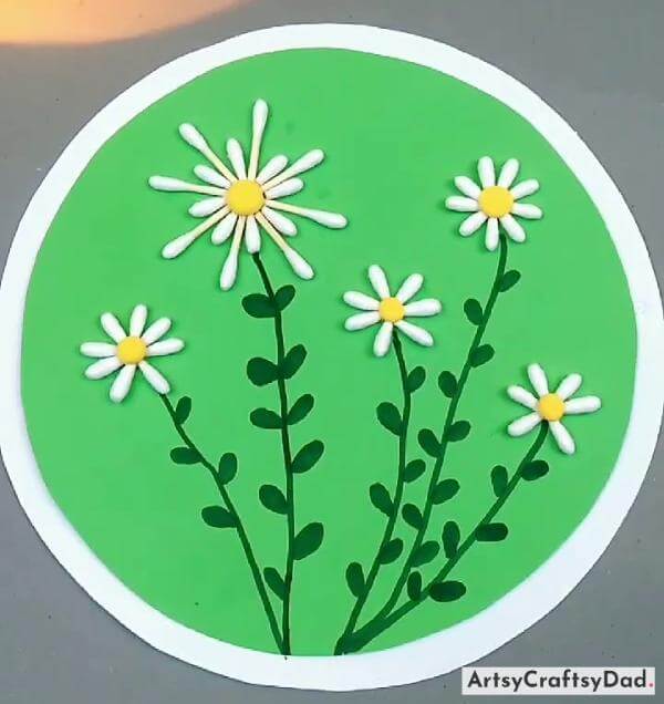 Handmade Earbuds Flowers Craft For Children