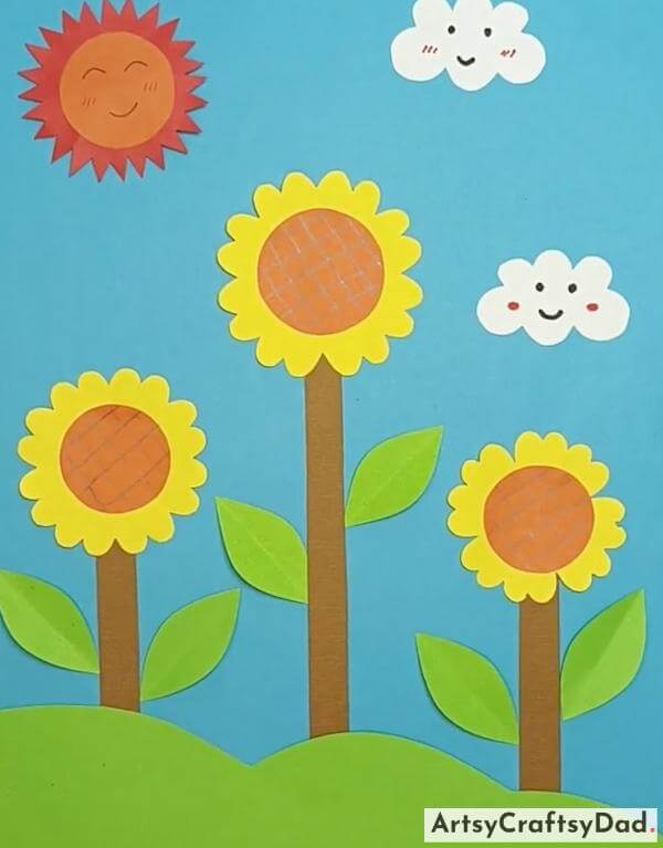 Handmade Paper Sunflower Craft for Kids