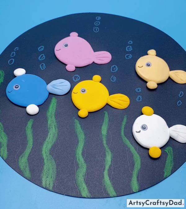 Homemade Colorful Clay Fish Craft for Children