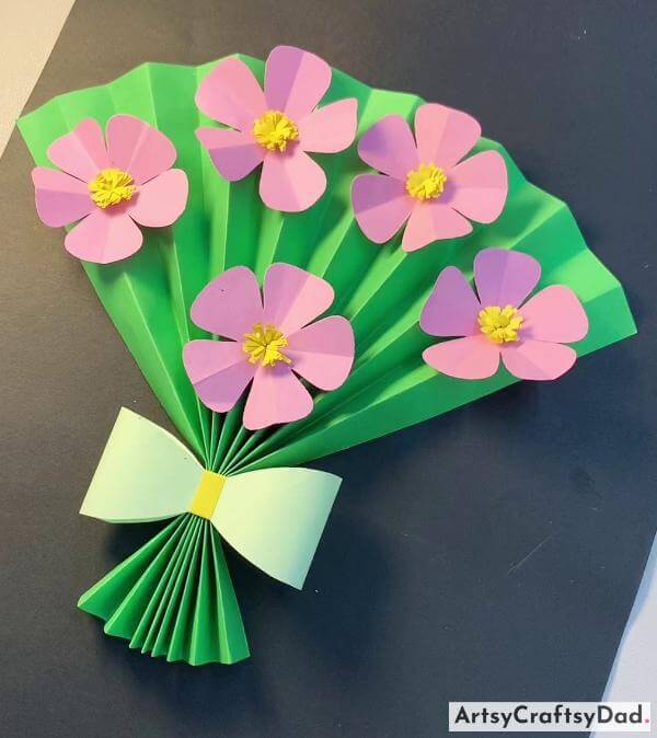 Homemade Paper Flower Bouquet Craft for Kids