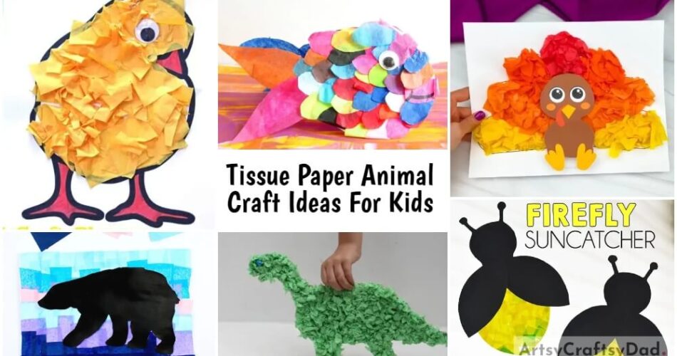Homemade Tissue Paper Animal Craft Ideas For Kids