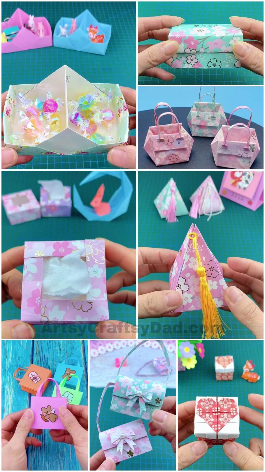 Origami Paper Container & Bag Craft Ideas